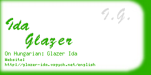 ida glazer business card